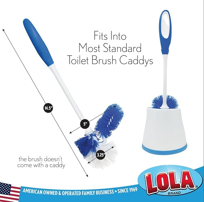 LOLA Classic Toilet Brush w/Under-The-Rim Scrubber, 24 Pack, Deep Cleans The - Image 4