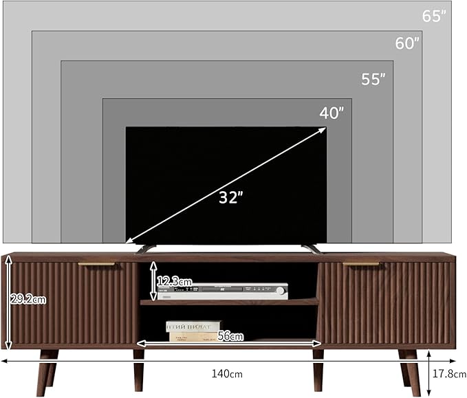 YLGJ&TIDY Modern Wood TV Stand Up to 60'', Universal Entertainment Center - Image 9
