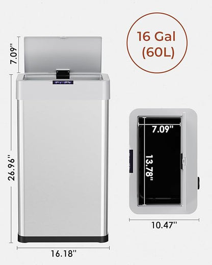 TLSUNNY 16 Gallon Motion Sensor Trash Can, Touchless Automatic Garbage Can - Image 2