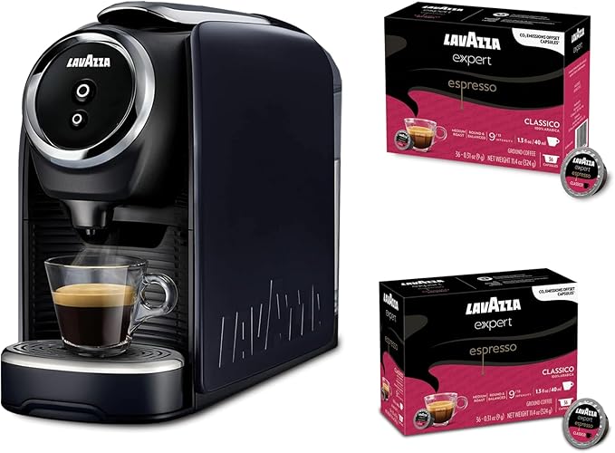Lavazza Classy Mini Coffee Maker – 72 Count Classico Espresso Capsules – by LavazzaCoffee