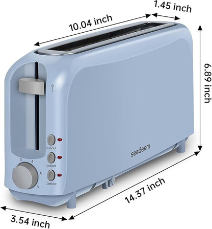 SEEDEEM 2 Slice Slim Toaster, Single 10" Long Slot Toaster Fits Bagels & - Image 5