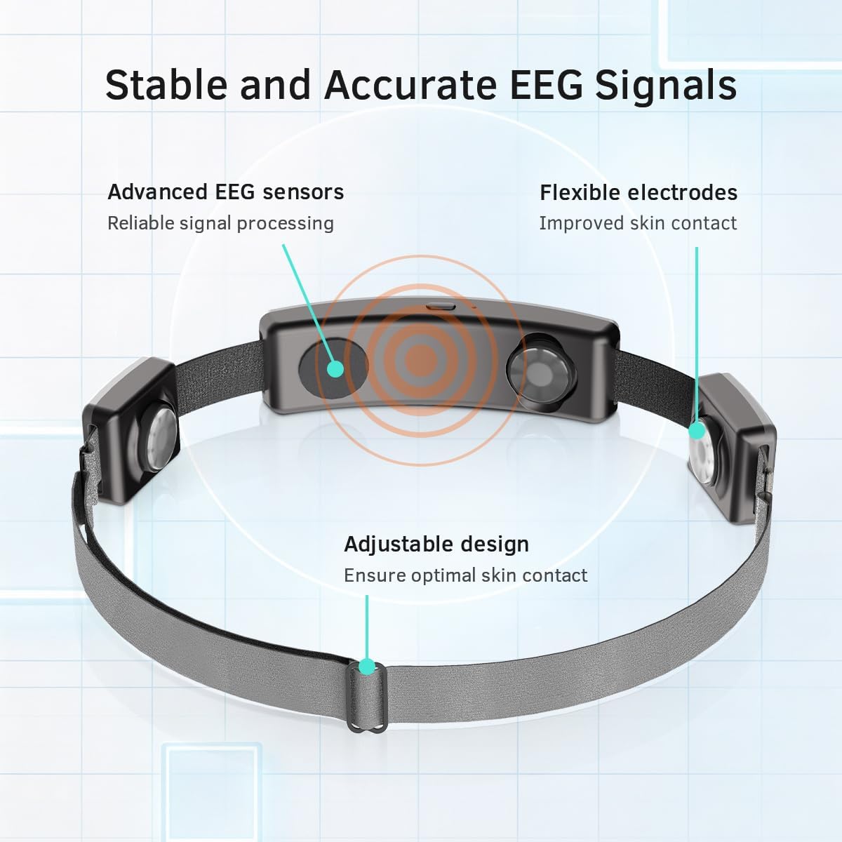 eeg neurofeedback headband for meditation & brainwave monitoring on a desk or shelf