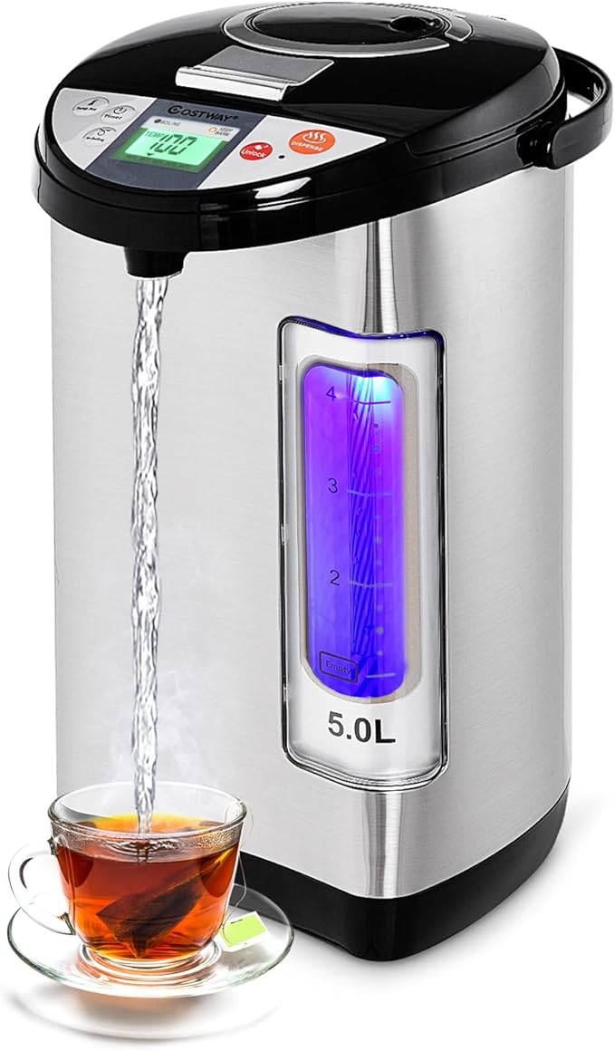 COSTWAY Instant Electric Hot Water Boiler and Warmer, 5-Liter LCD Water Pot by COSTWAY