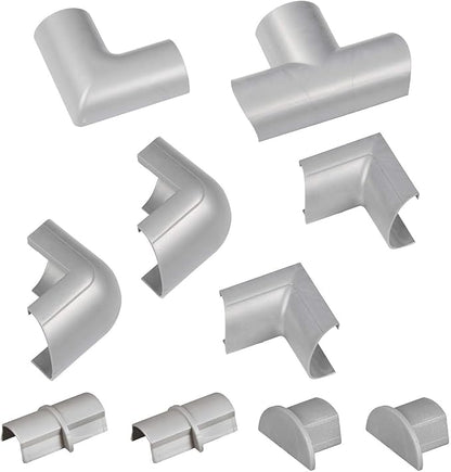 D-Line Medium Cable Raceway Accessory Pack, Join 1.18in x 0.59in Cord Cover by D-LineUSAinc