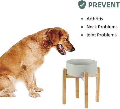 Ceramic 8.2inch Raised Dog Bowl Set, Elevated Feeder - Image 4