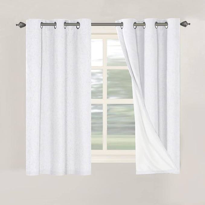 H.VERSAILTEX Primitive Linen Curtains 100% Blackout Curtain Drapes Burlap by HVERSAILTEX