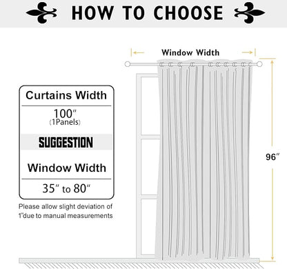 ChrisDowa Room Divider Curtain 96 Inches Long, Wide Blackout Sliding Door - Image 6