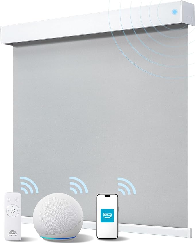 Smart Roller Shades for Windows, Alexa Blackout Motorized Blinds by JaeJaes