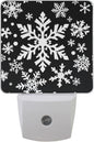 Pigsaly Led Night Light White Black Texture Christmas Snowflakes Night Light by Pigsaly