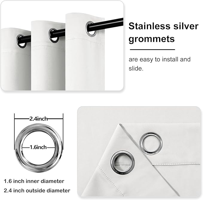DWCN Extra Wide Blackout Curtains 84 Inches Long, Grommet Room Drakening - Image 4