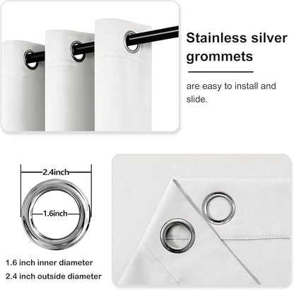 DWCN Room Darkening Curtains 45 Inch Length, Thermal Insulated Grommet Light - Image 3