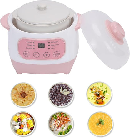 TOPINCN 1L 200W Electric Stew Pot, Smart ABS Ceramic Mini Slow Cooker, Dorm Room - Image 6