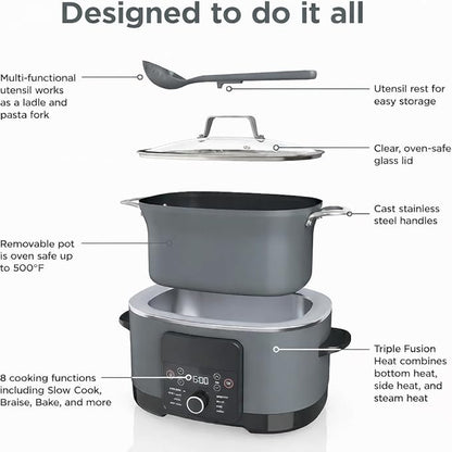8.5 Quart Large Capacity Multi Cooker, Programmable Electric Pot - Image 3