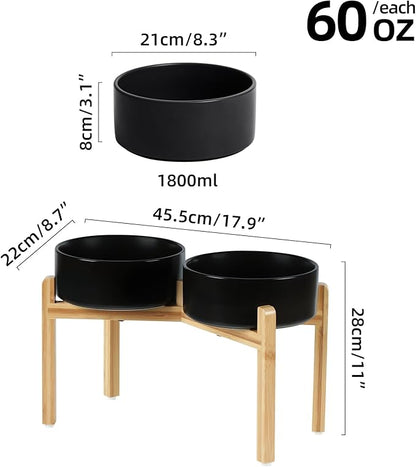 Ceramic Raised Double Bowls Set - Image 2