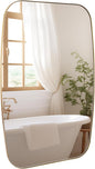 Oval Mirrors for Bathroom, Brushed Gold Oblong Bathroom Wall Mounted Modern by Bolrok