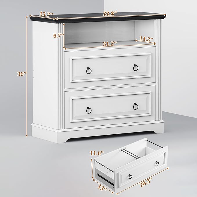 Itaar 2 Drawer File Cabinet, Farmhouse Filing Cabinet - Image 2