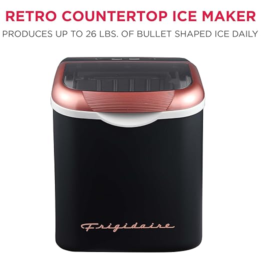 FRIGIDAIRE Retro Compact Ice Maker Machine, Bullet Ice, 26 lb per Day - Image 2