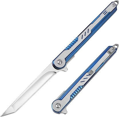EDC Pocket Knife for Womens, Tanto Folding Knives by FUNBRO