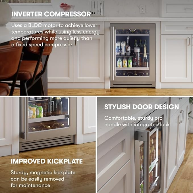 Zephyr 24" Wine Fridge & Beverage Refrigerator Single Zone Under Counter - Image 7