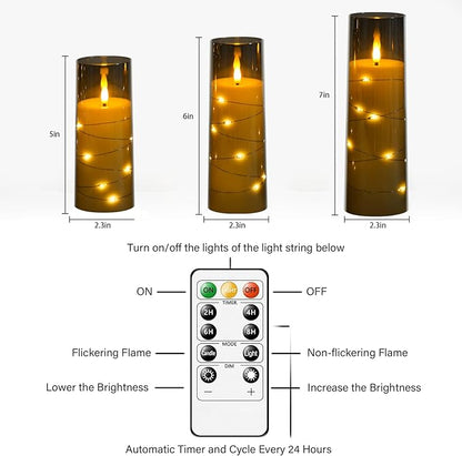 Flickering Flameless LED Candles, Acrylic LED Pillar Candles - Image 5