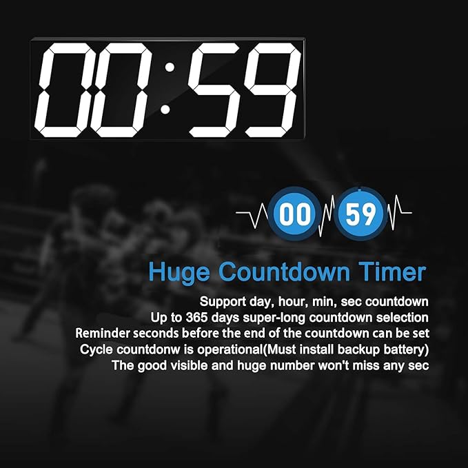 CHKOSDA LED Large Digital Wall Clock, Oversize Wall Clock - Image 4