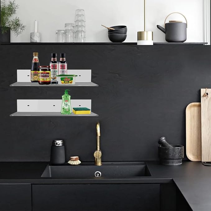 17 Inches Acrylic Shelves, Wall Mounted Shelves - Image 5