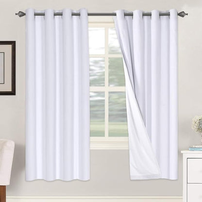 H.VERSAILTEX Linen Blackout Curtains 72 Inches Long 100% Blackout Thermal by HVERSAILTEX
