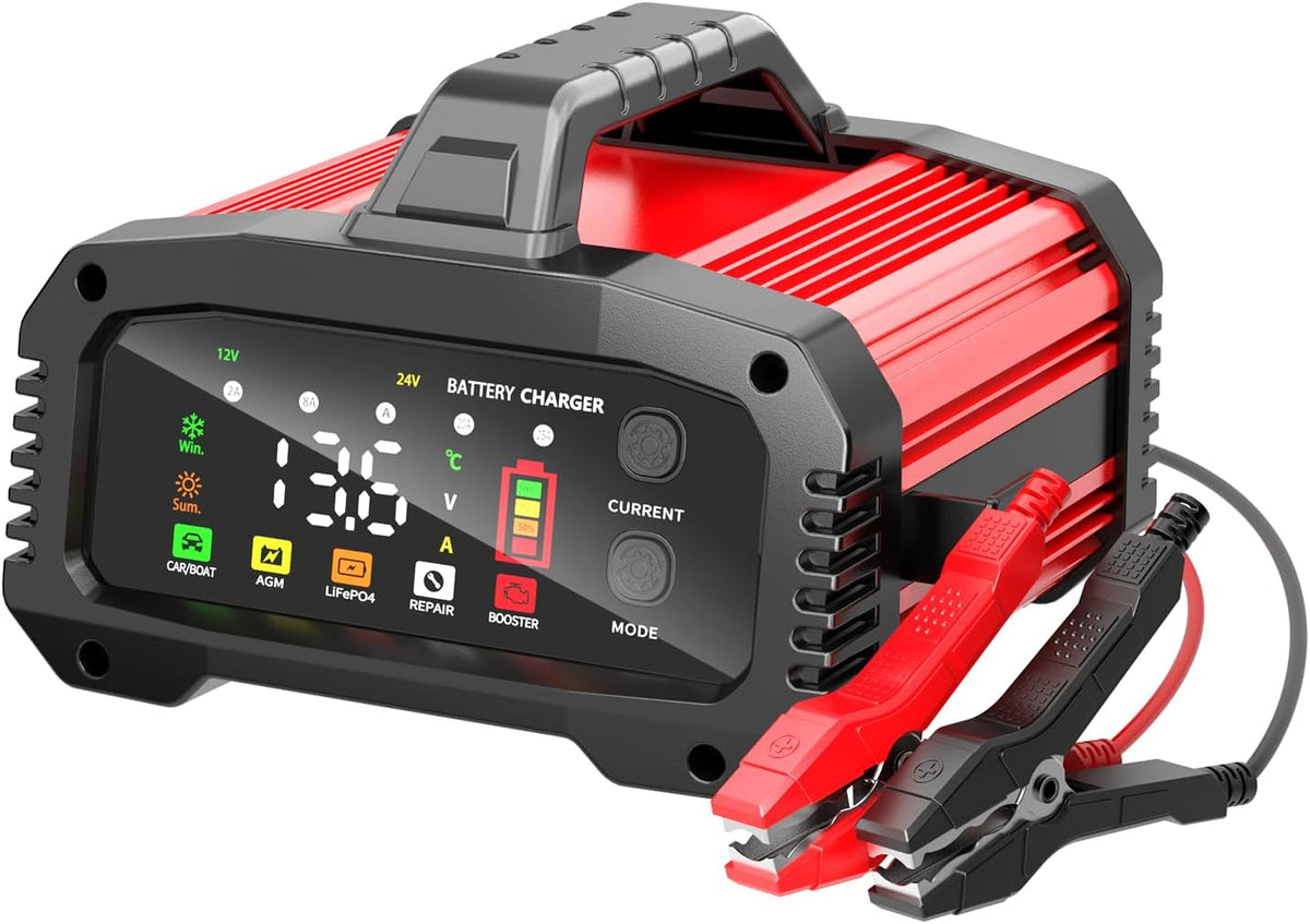 car battery charger 25a, 12v/24v lifepo4 battery charger, main product view