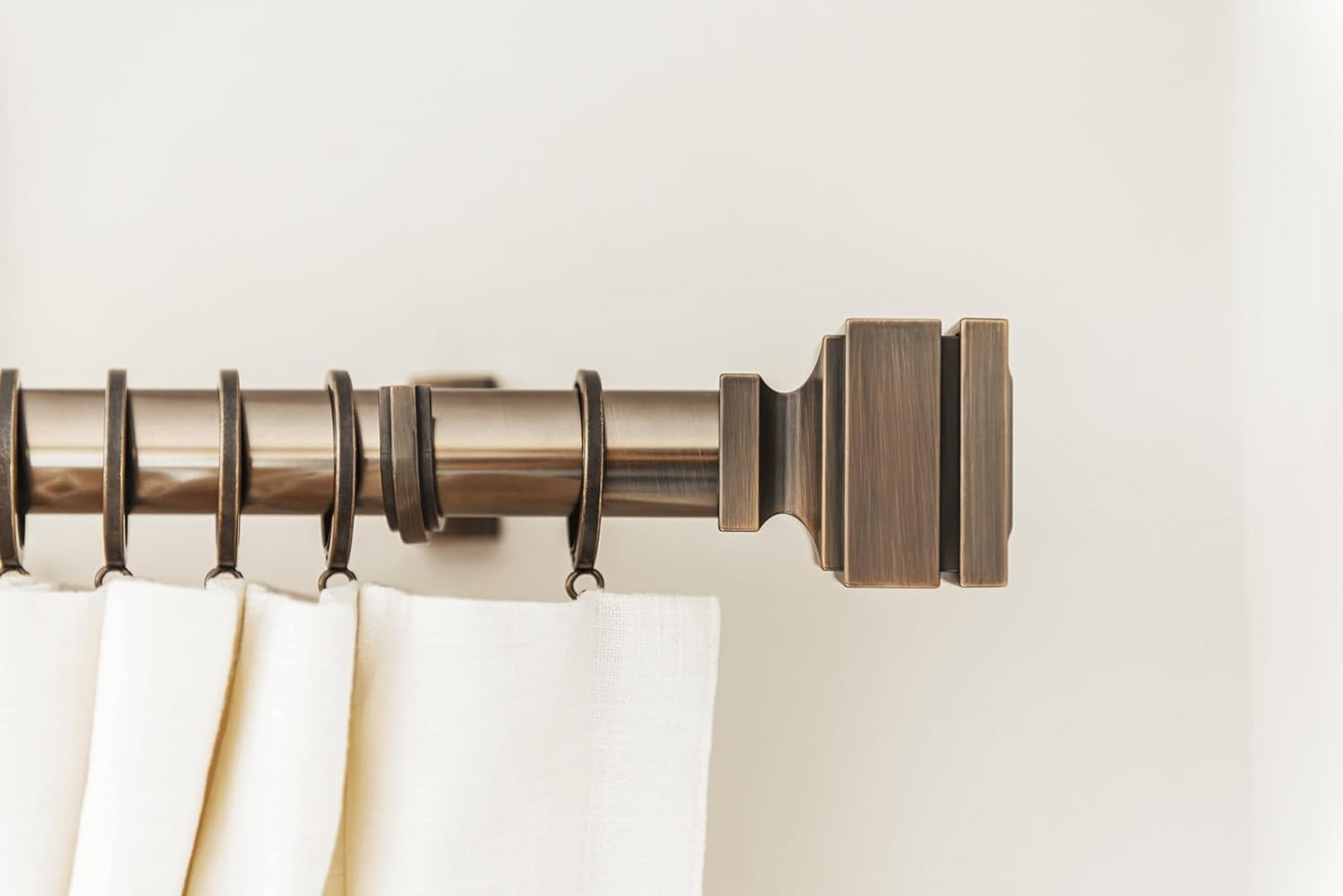 BLASTHOME® Luxury Step Square Finials – Fits Only Signature Collection Curtain Rods (Rod Not Included) – Premium Quality, Heavy Metal – Set of Two – Oil Rubbed Bronze