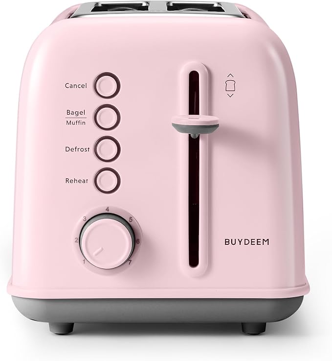 BUYDEEM DT620 2-Slice Toaster, Extra Wide Slots, Retro Stainless Steel - Image 2