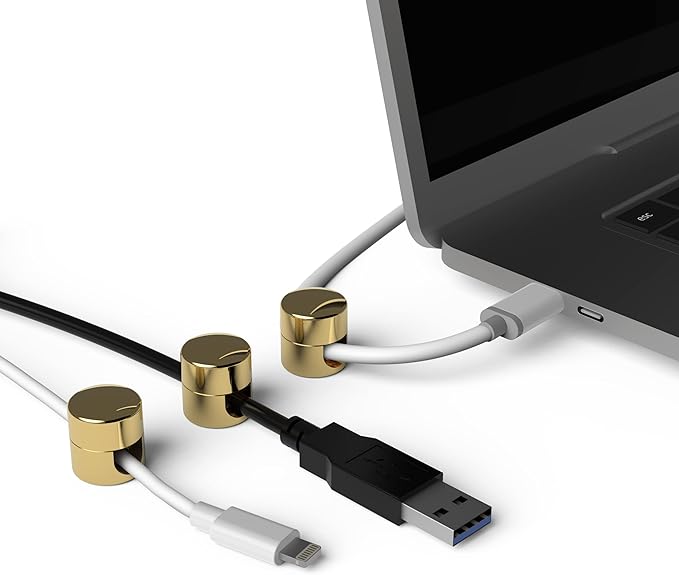 ICONIT Cable Anchors for Desk Organization Gold | Premium Aluminum Cord - Image 4