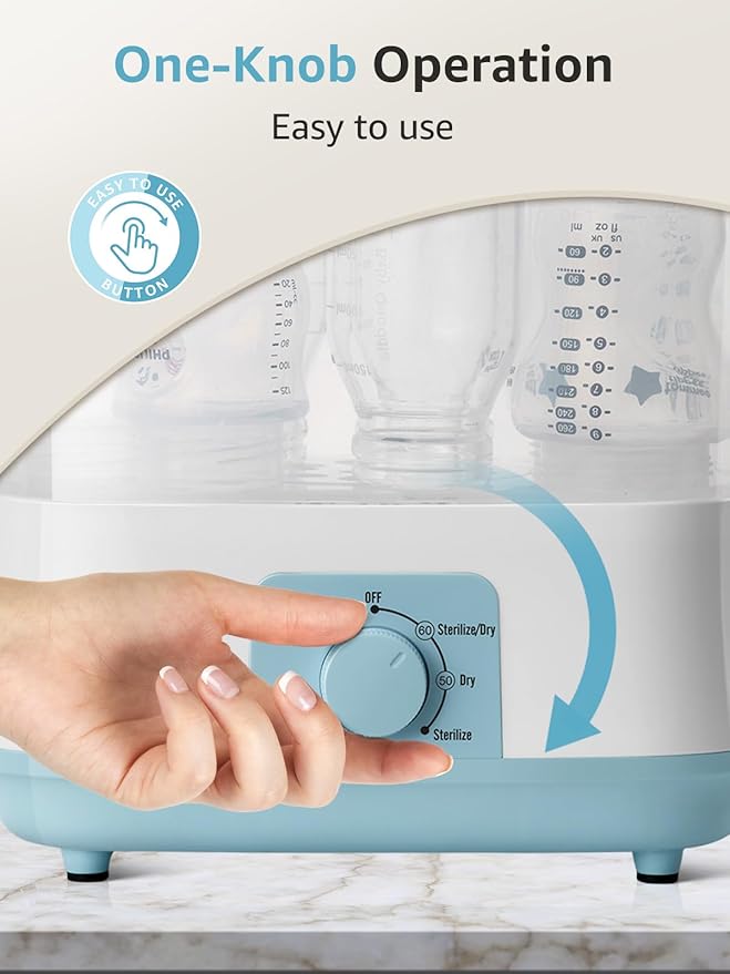 Grownsy Adjustable 4 in 1 Large Bottle Sterilizer and Dryer, 8 Bottles Capacity - Image 4