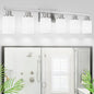 DIKAIDA 38" Bathroom Vanity Light, 6-Light Nickel Vanity Lights by DIKAIDALights
