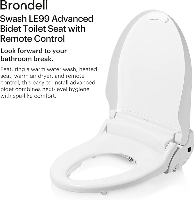 Brondell LE99 Bidet Toilet Seat, Fits Elongated Toilets, Electric Bidet - Image 2