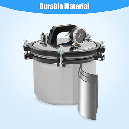 Portable Steam Autoclave Sterlzer, 8L/2.11Gal 1.2KW 110V 264.2℉ Stainless - Image 6