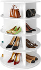 SpaceAid 4 Tier Rotating Shoe Rack Tower, Spinning Shoe Display Lazy Susan by SpaceAid