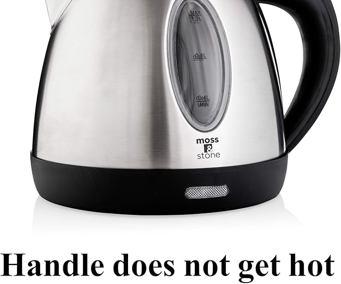 Moss & Stone 1.2L Stainless Steel Small Electric Kettle, Cordless 1500w Fast - Image 3