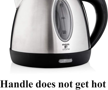 Moss & Stone 1.2L Stainless Steel Small Electric Kettle, Cordless 1500w Fast - Image 3
