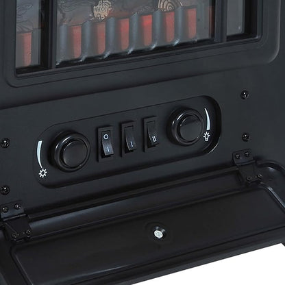 HOMCOM 22" Electric Fireplace Heater, Freestanding Fire Place Stove - Image 9