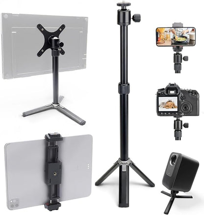 Kado Metal Portable Monitor Stand Tripod, 2-In-1 Phone/Tablet Clamp by Kado