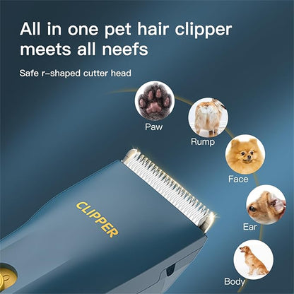 Prowerful Home Professional Dog Grooming Kit Clipper Low Noise USB Rechargeable - Image 4