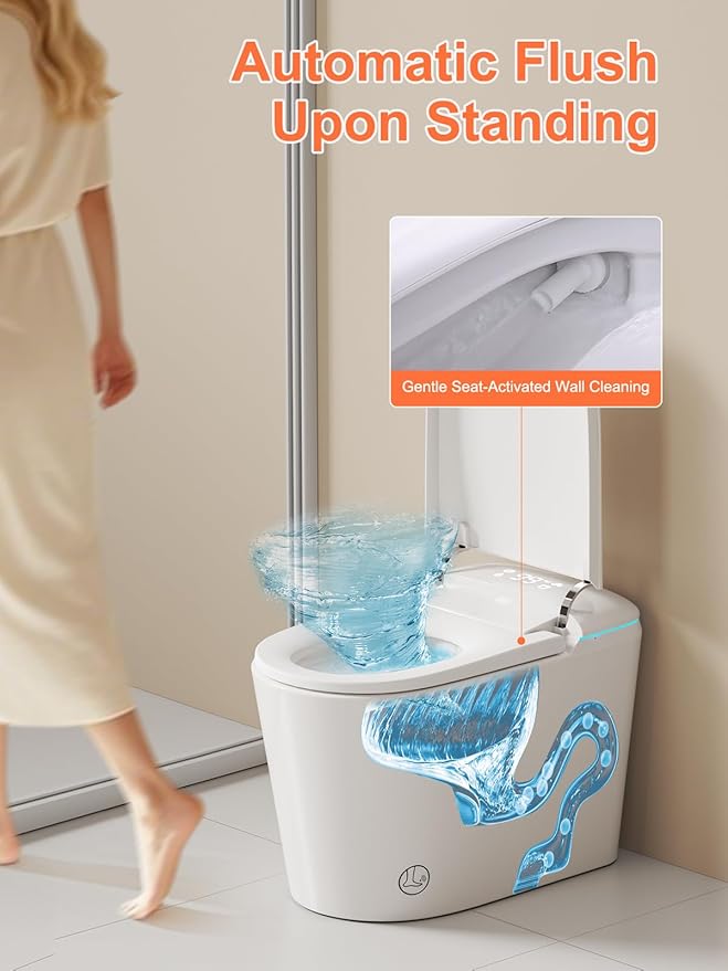 BAYTINA Smart Toilet with Auto Open/Close Lid, ADA Height Heated Seat, Warm - Image 4