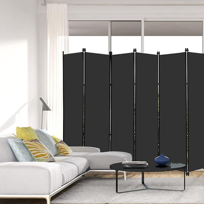 MAYOLIAH 6 Panel Folding Privacy Screen 9ft Wide, 6ft Tall Partition Room - Image 2