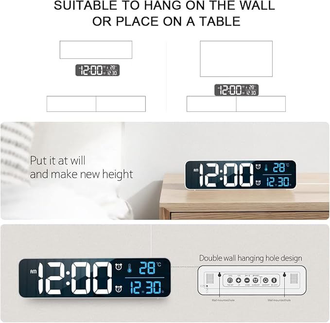 Digital Clock, Clock For Bedroom, Clocks For Living Room Decor, Desk Table Clock - Image 7