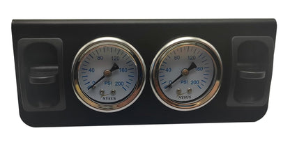 nysus dual air gauge controller panel paddle valve, side view