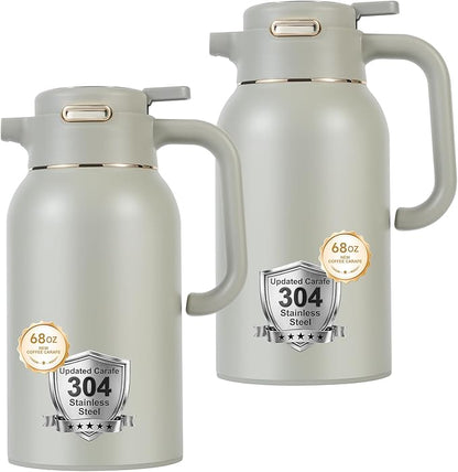 68 Oz Thermal Coffee Carafe, Stainless Steel Insulated Vacuum Coffee Carafes by Dumfoin