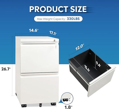 DEVAISE 2 Drawer Mobile File Cabinet - Image 3