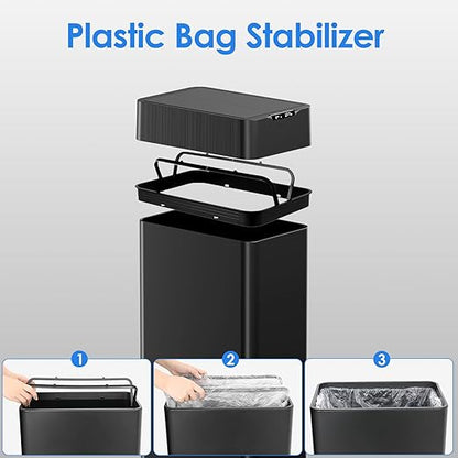 TLSUNNY 21.1 Gallon Automatic Trash Can, Stainless Steel Motion Sensor Garbage - Image 7