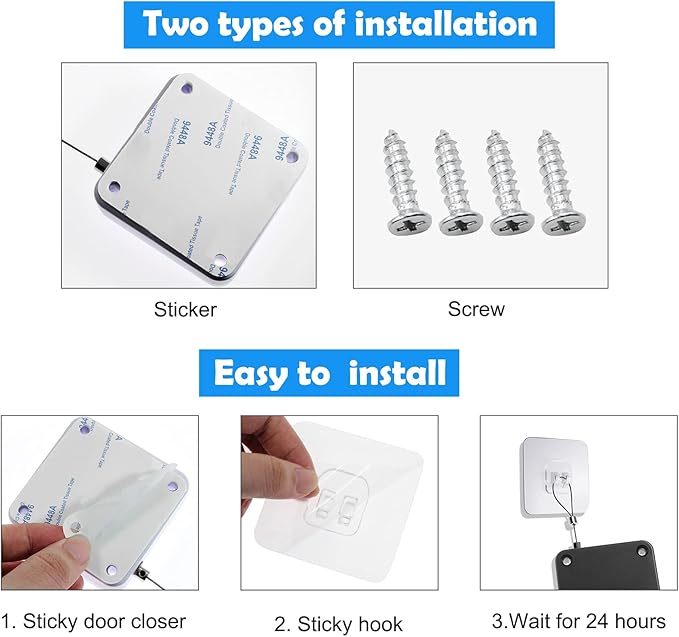 Rierdge 800g Set of 2 Punch-Free Automatic Sensor Door Closer - Image 6