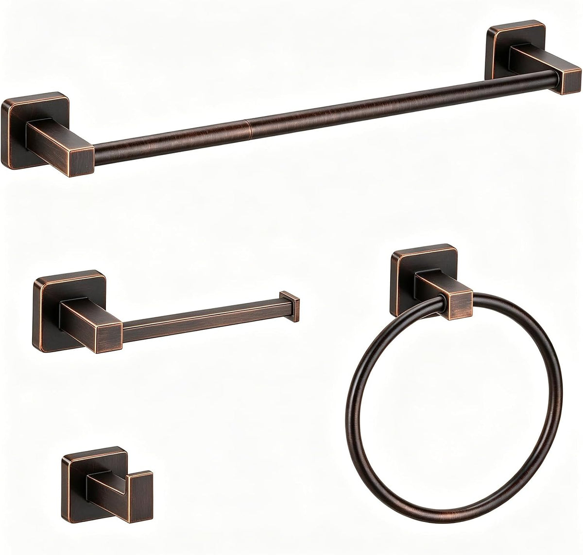 Oil Rubbed Bronze Stainless Steel 24In Towel Bar Set, 4 Pieces